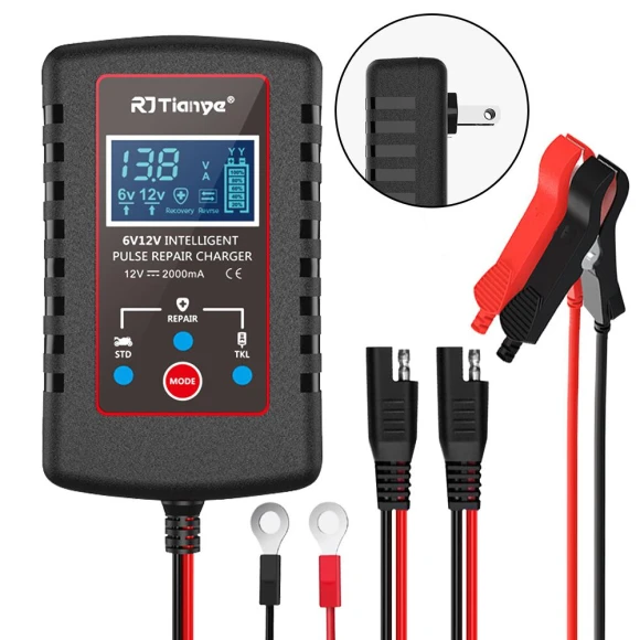 Automatic Float Charger for Motorcycle, Lawn Mower, Smart Battery Charger with Multiple Protections — Chargers, Home Furnishing Department Mall