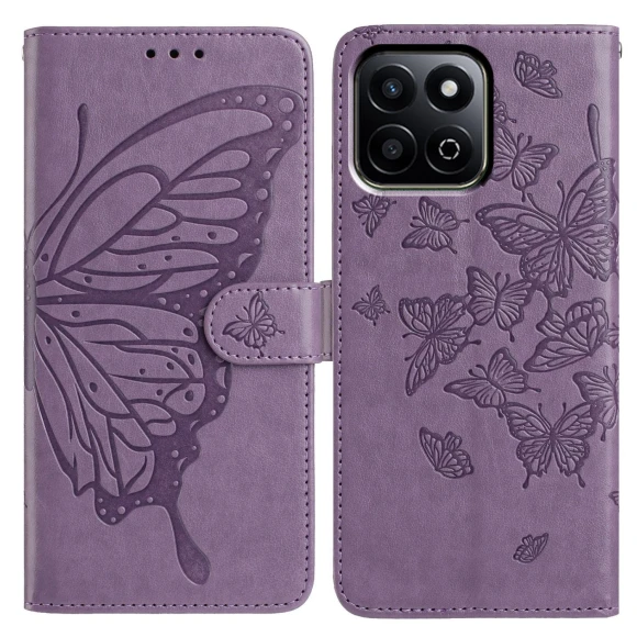 Butterfly Imprinted Wallet Stand Flip Phone Cover with Strap, Smartwatch 2025