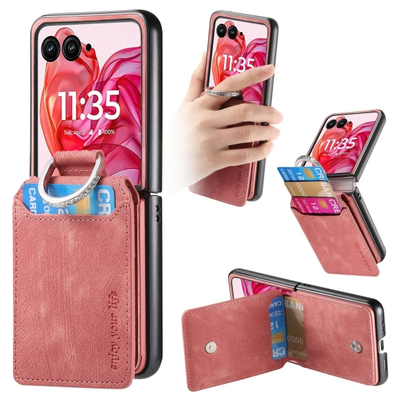 Card Holder Kickstand Retro Texture Leather Back Cover, Smartwatch 2025