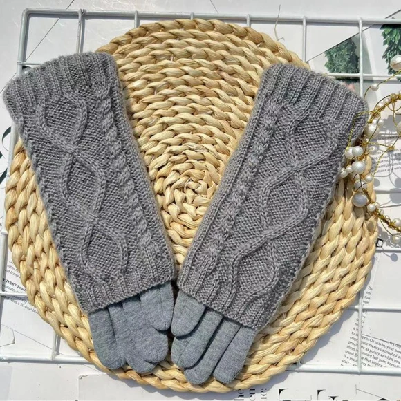 Touchscreen Knit Wool Gloves — Arm Warmers, Female s