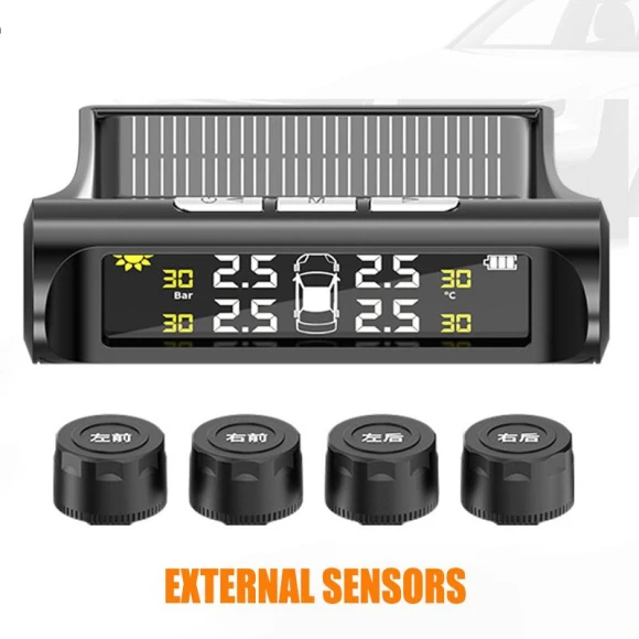 Smart Car Tire Pressure Monitoring System with Solar Digital Clock — TPMS, Home Of Auto Parts
