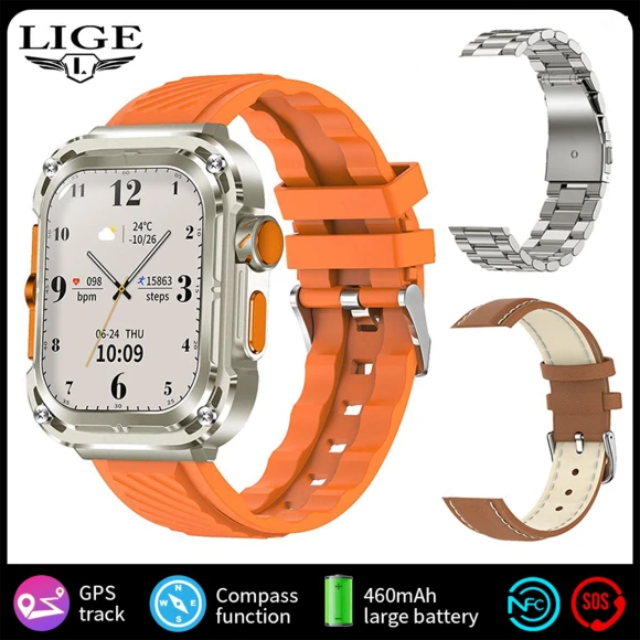 Smartwatch with GPS Tracker, Bluetooth Calling, and Health Monitoring — Smart Watch, LIGE