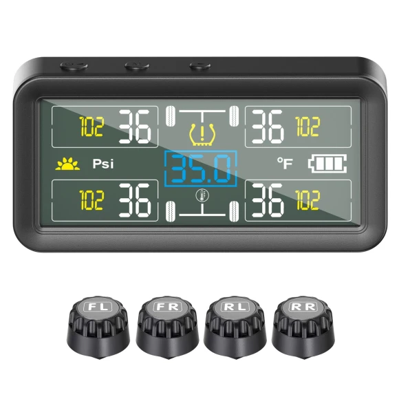 Tire Pressure Monitor with External Sensors — TPMS, Igeteck