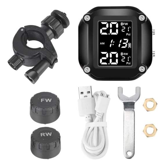 Tire Pressure Monitoring Alarm System with External Sensors and LCD Display — TPMS, KITCHEN-MALL