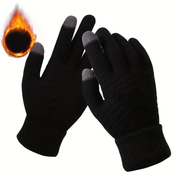 Winter Warm Knitted Touchscreen Gloves — Heated Gloves, Freedom Outdoors