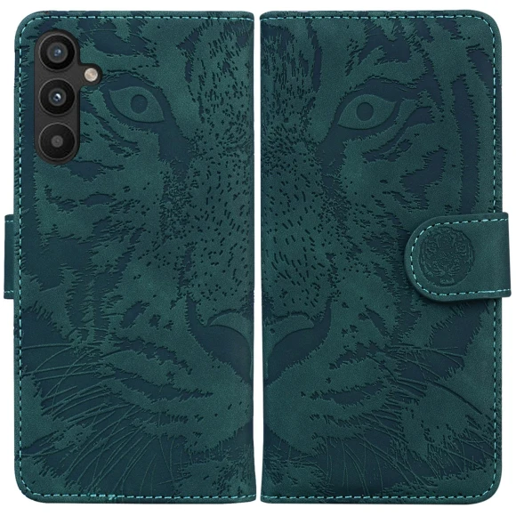 Magnetic Clasp Phone Case Tiger Pattern Imprinted Wallet PU Leather Stand Protective Phone Shell — Phone Accessories, Smartwatch 2025