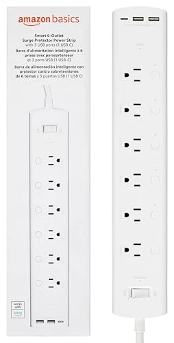 Smart Plug Power Strip with 6 Outlets and 3 USB Ports — Smart Plug, Amazon Basics