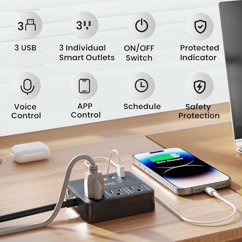 Smart Power Strip with Voice Control — Smart Plug, GHome Smart