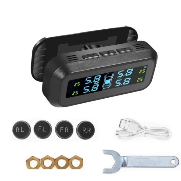 Solar-Powered Wireless Car Tire Pressure Monitor — TPMS