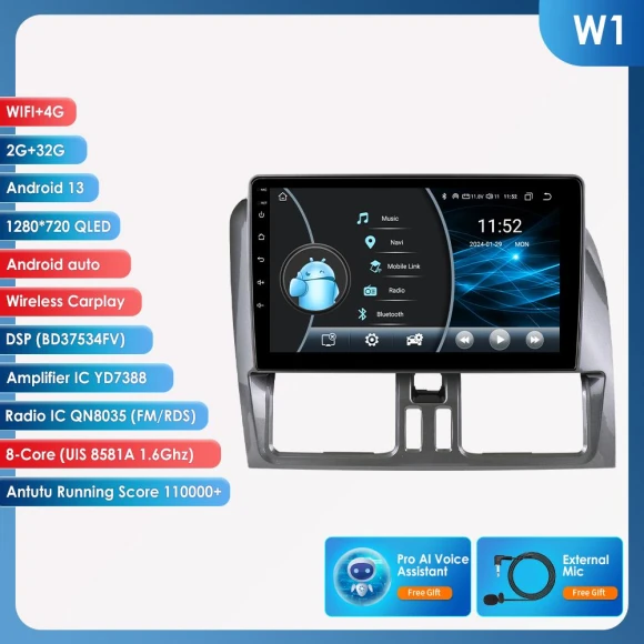 CarPlay 4G Bluetooth Double Din Android Car Stereo with GPS Navigation — Car Infotainment System, OSSURET