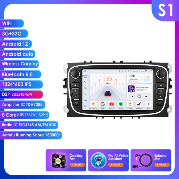 Android Car Stereo with Apple CarPlay and Android Auto — Car Infotainment System, OSSURET