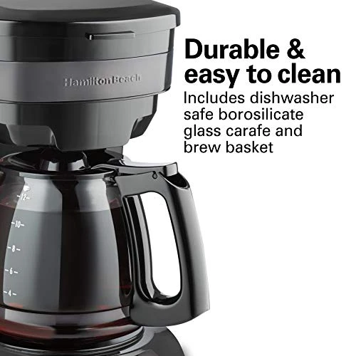 12 Cup Programmable Drip Coffee Maker with 3 Brew Options, Glass Carafe, Auto Pause and Pour — Coffee Maker, Hamilton Beach