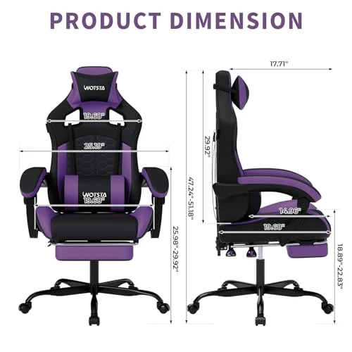 Gaming Chair with Massage and Footrest — Massage Chairs, WOTSTA