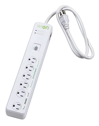 Indoor Wi-Fi Smart Surge Protector with 6 Grounded Outlets — Smart Plug, Woods