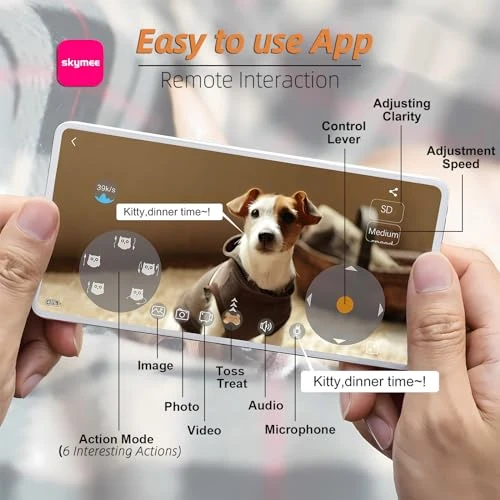 Interactive Pet Camera Treat Dispenser Toy — Robot Pet, SKYMEE