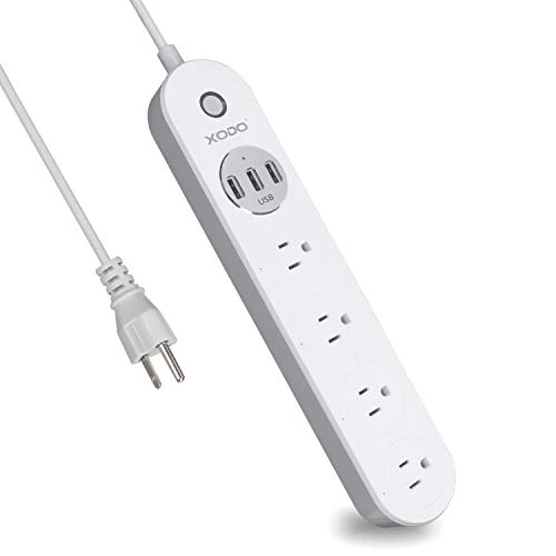 Smart Power Strip with WiFi, Surge Protection, 4 Outlets, 3 USB Ports — Smart Plug, Contixo