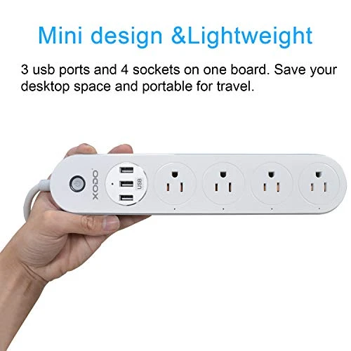 Smart Power Strip with WiFi, Surge Protection, 4 Outlets, 3 USB Ports — Smart Plug, Contixo