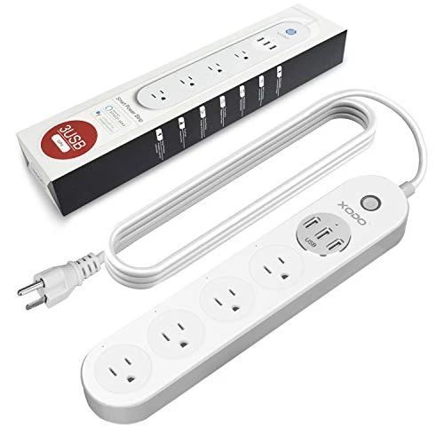 Smart Power Strip with WiFi, Surge Protection, 4 Outlets, 3 USB Ports — Smart Plug, Contixo