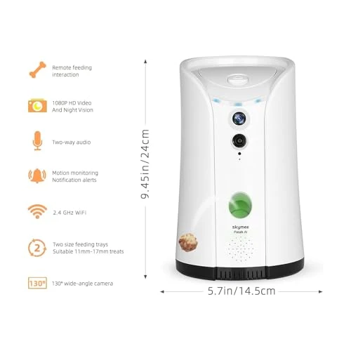 WiFi Remote Pet Camera with Treat Dispenser — Automatic Pet Feeder, SKYMEE