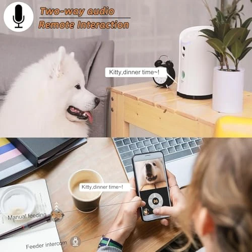 WiFi Remote Pet Camera with Treat Dispenser — Automatic Pet Feeder, SKYMEE