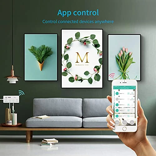 WiFi Smart Power Strip Surge Protector Extension Cord with 4 AC Outlets and 4 USB Ports — Smart Plug, Jinvoo