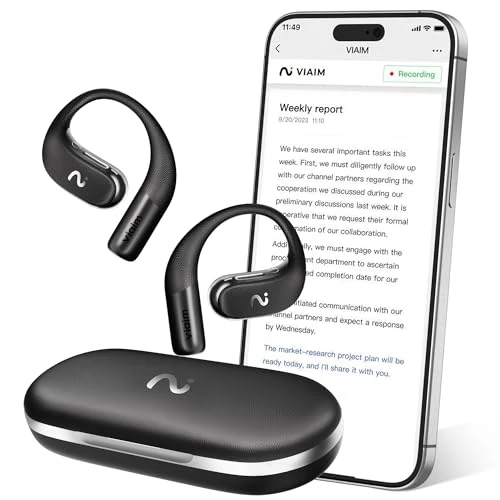 OpenNote AI Voice Recorder – Open Ear Headphones — Translator Device, VIAIM