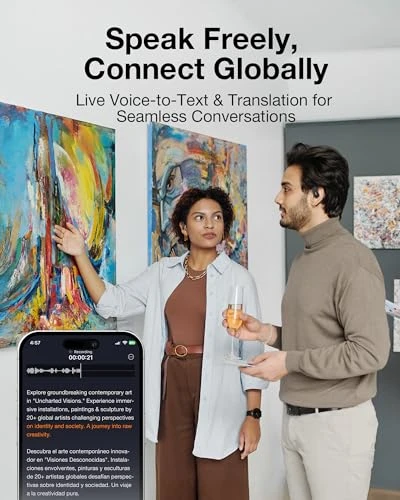 OpenNote AI Voice Recorder – Open Ear Headphones — Translator Device, VIAIM