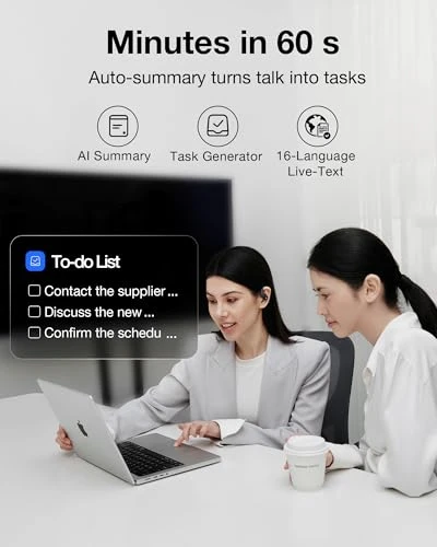 OpenNote AI Voice Recorder – Open Ear Headphones — Translator Device, VIAIM