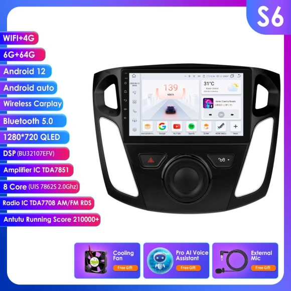 Double Din Android Car Radio with GPS Navigation — Car Infotainment System, OSSURET