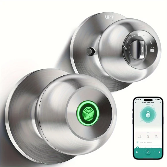 Smart Door Handle with Fingerprint Scanner — Smart Lock, Living style