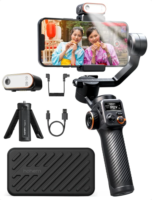 Smartphone Gimbal Kit with AI Auto 360 RGB Magnetic Tracker, Hohem