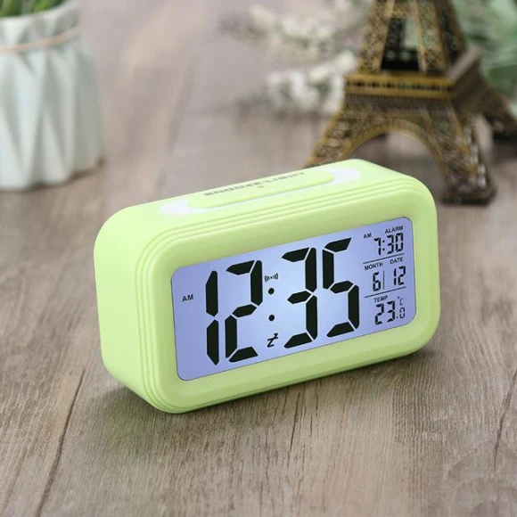 Multifunctional Digital Alarm Clock with LED Backlight, Chic Interiors