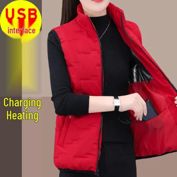 Women's Smart Electric Heated Vest Large Size with USB Charging - Winter — Heated Vest, The Two