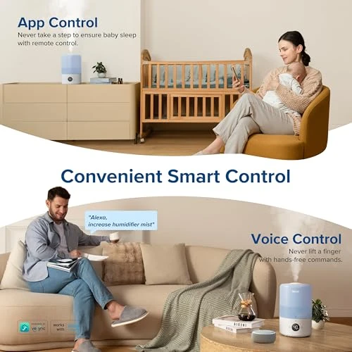 Smart Humidifier with App Control, Top Fill Design, and Essential Oil Diffuser — Humidifier, LEVOIT