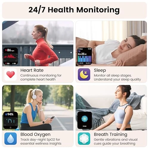 Smart Watch with Alexa Built-in, HD Touchscreen Fitness Tracker with Bluetooth Calling, Heart Rate/Sleep Monitor, 120+... — Smart Watch, Cillso