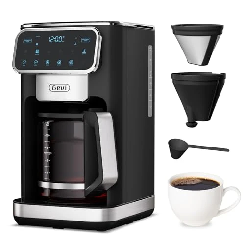 12-Cup Programmable Coffee Maker with Touch Screen & Reusable Filter — Coffee Maker, Gevi