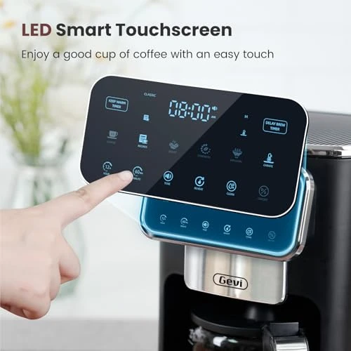 12-Cup Programmable Coffee Maker with Touch Screen & Reusable Filter — Coffee Maker, Gevi