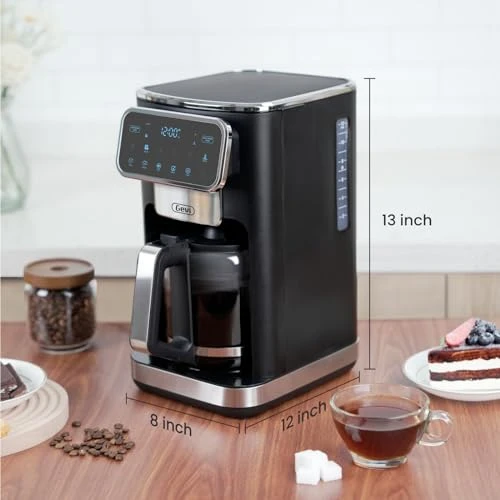 12-Cup Programmable Coffee Maker with Touch Screen & Reusable Filter — Coffee Maker, Gevi