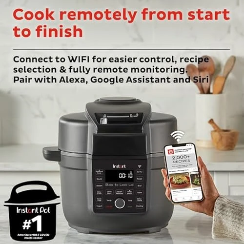 6.5 Quart Air Fryer & Pressure Cooker Combo with Wi-Fi — Multicooker, Instant Pot