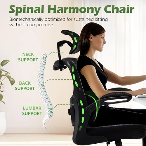 Ergonomic Desk Chair with Adjustable Lumbar Support and Headrest — Smart Chairs, AreShark