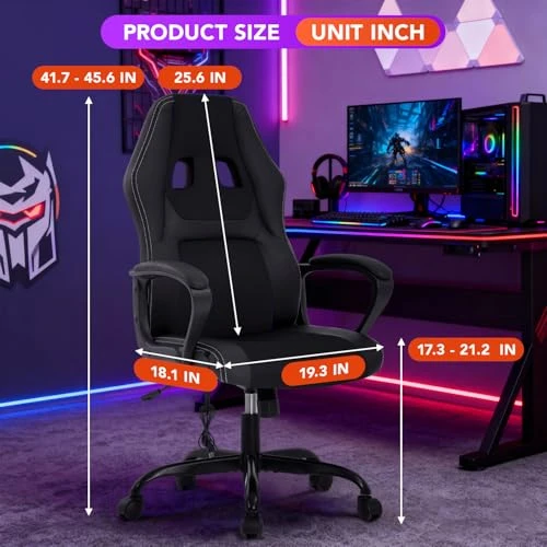 Gaming Chair with Massage, Ergonomic Office Desk Chair, Adjustable Lumbar Support & Headrest, Computer Task Chair, 360°... — Smart Chairs, BestOffice
