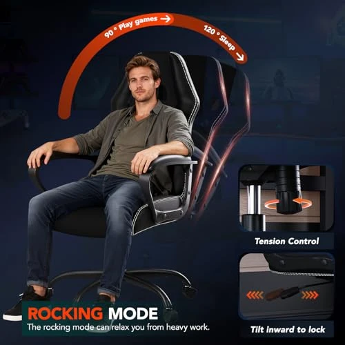 Gaming Chair with Massage, Ergonomic Office Desk Chair, Adjustable Lumbar Support & Headrest, Computer Task Chair, 360°... — Smart Chairs, BestOffice