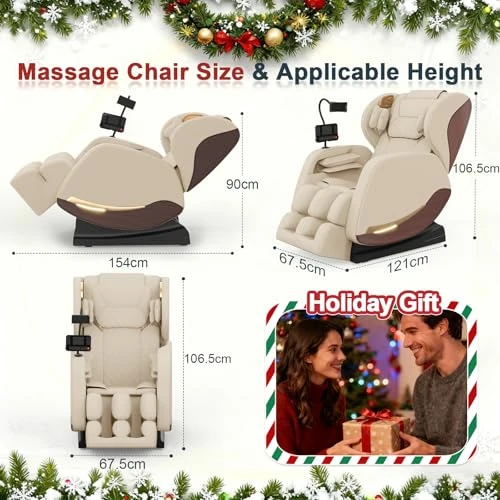 Massage Chair Recliner with Zero Gravity, Full Body Massage, Heating, and Bluetooth — Massage Chairs, yewglen