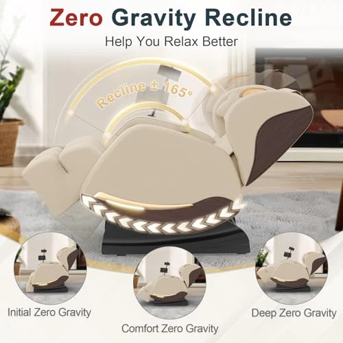 Massage Chair Recliner with Zero Gravity, Full Body Massage, Heating, and Bluetooth — Massage Chairs, yewglen