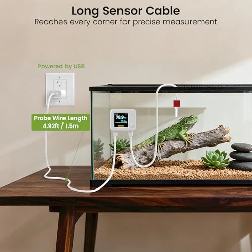WiFi Reptile Hygrometer Indoor Thermometer, MOCREO