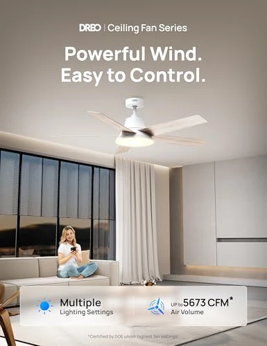 Smart Ceiling Fan with Lights — Smart Fan, Dreo