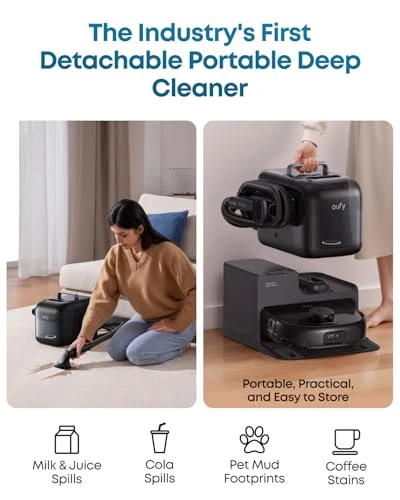 Robot Vacuum and Mop Combo with Detachable Carpet Cleaner — Robot Vacuum, eufy