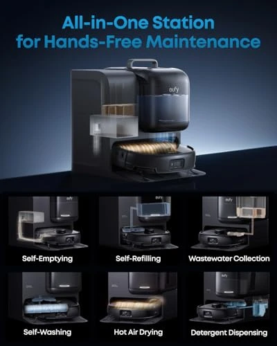 Robot Vacuum and Mop Combo with Detachable Carpet Cleaner — Robot Vacuum, eufy