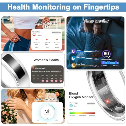 Smart Health Ring with Vibration Alert and Touch Control — Smart Ring, uaue