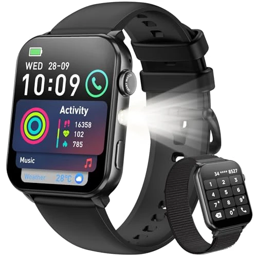 Smart Watch with Flashlight, Bluetooth Calls, Heart Rate Monitor, and 100+ Sports Modes — Smart Watch, Blackview